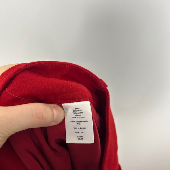 TALBOTS Heritage Wool Wide Leg Trouser Red Sz 14 High Rise Office Career Winter - Picture 5 of 5